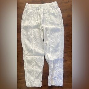 Athleta white linen pants